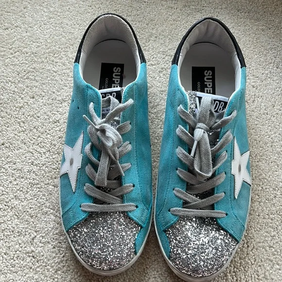Golden Goose Blue and Silver Sneakers - Picture 2 of 6